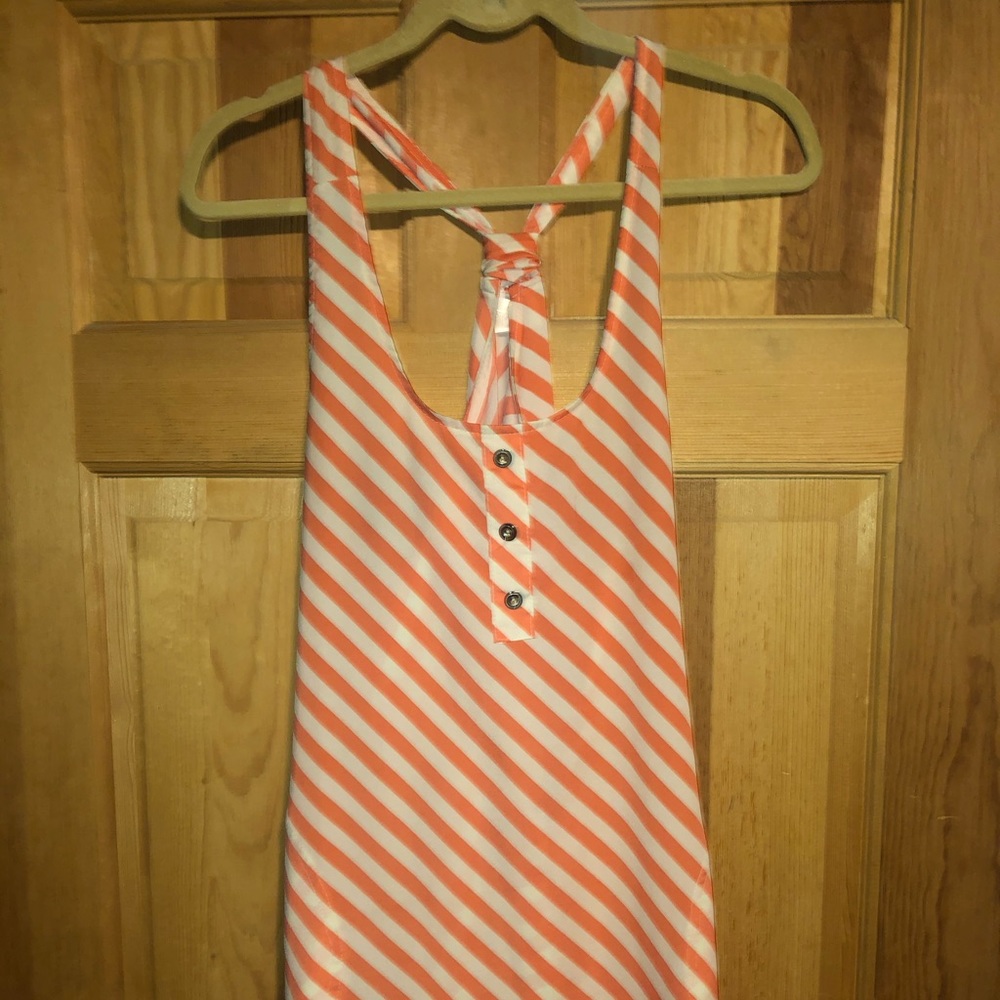 Orange and white stripe Razorback dress
